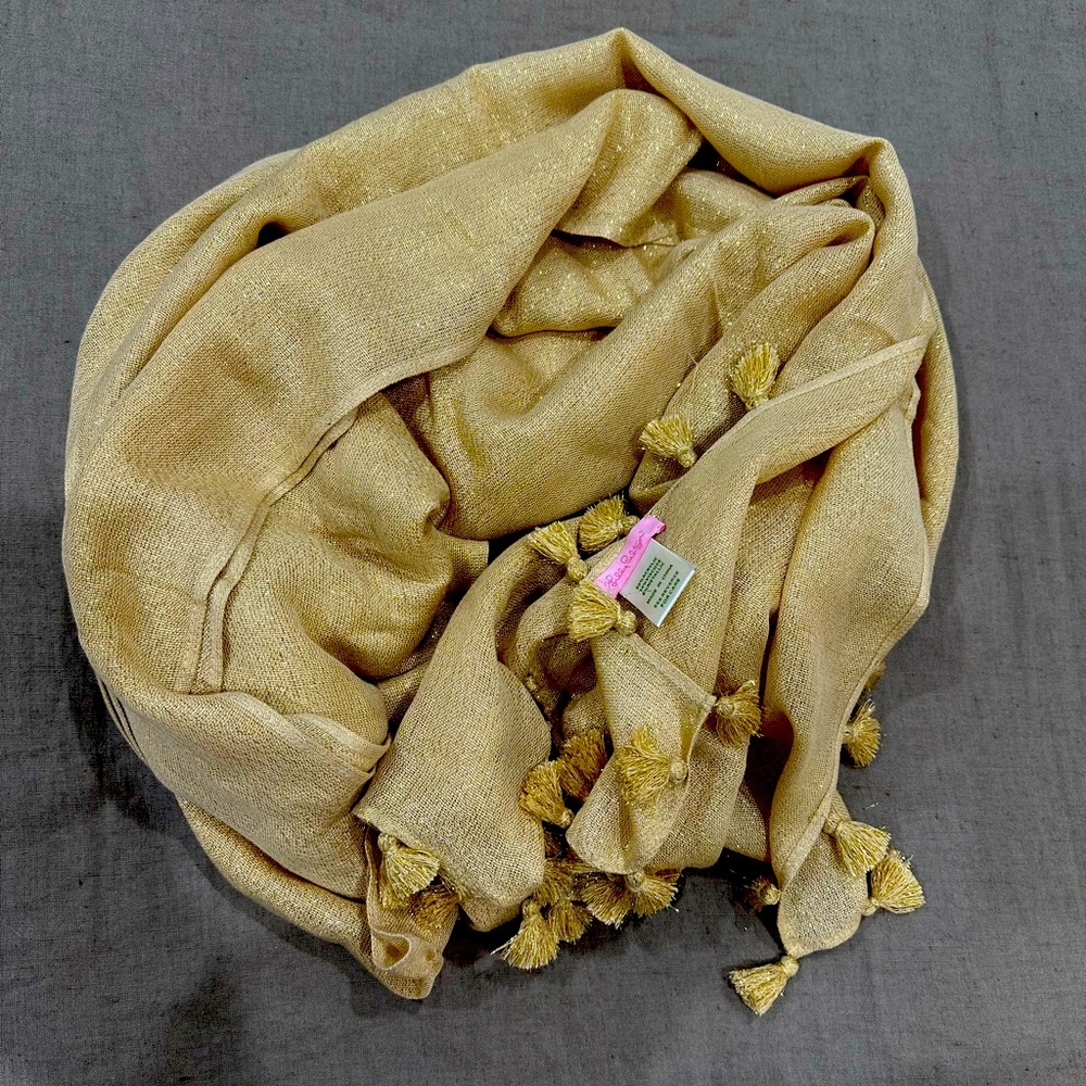 Gold shimmery scarf